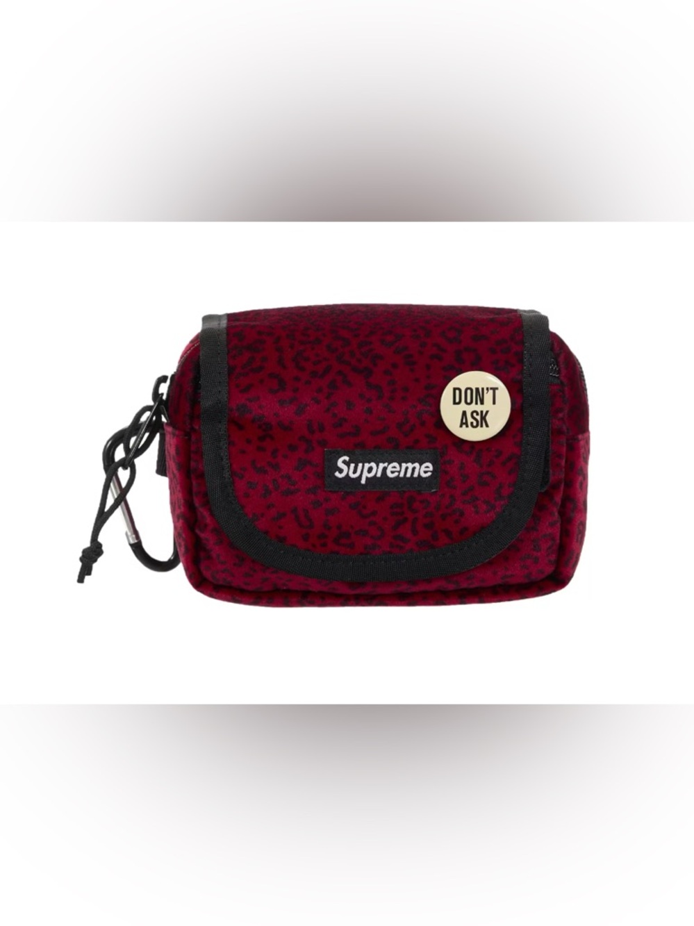 Supreme Velvet Mini Pouch Red Leopard FW25 Woven Box Logo "Don't Ask" NWT